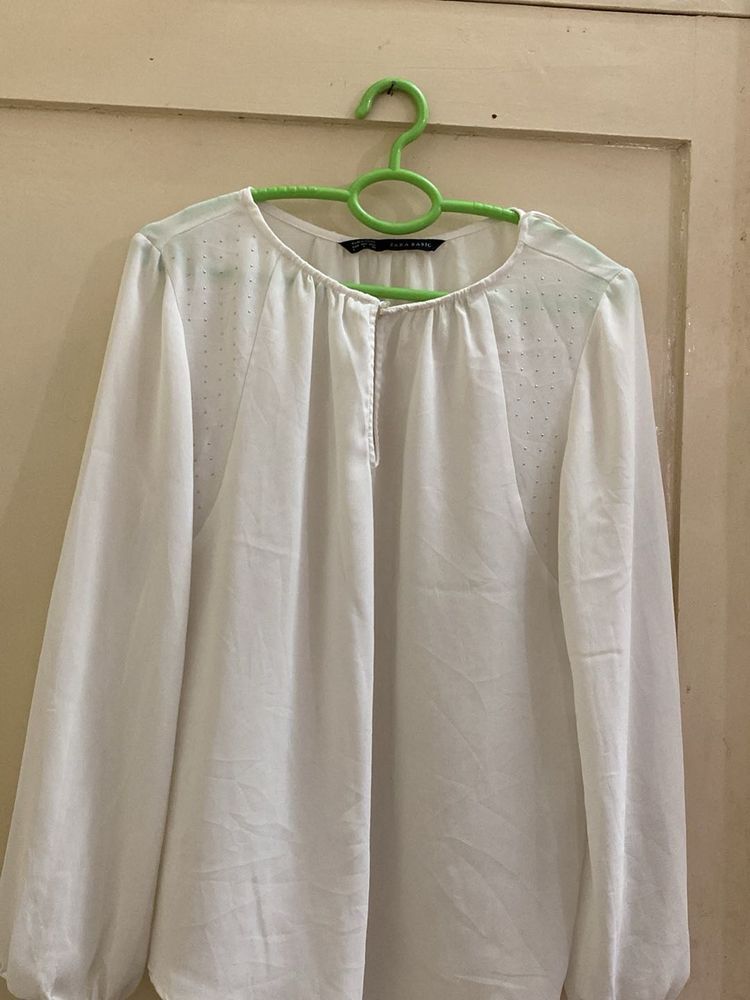 Zara Basic White Blouse