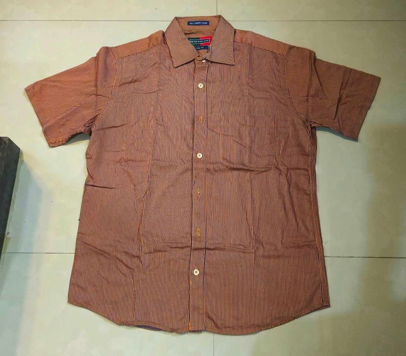 Striped Casual Peter England Half Shirt
