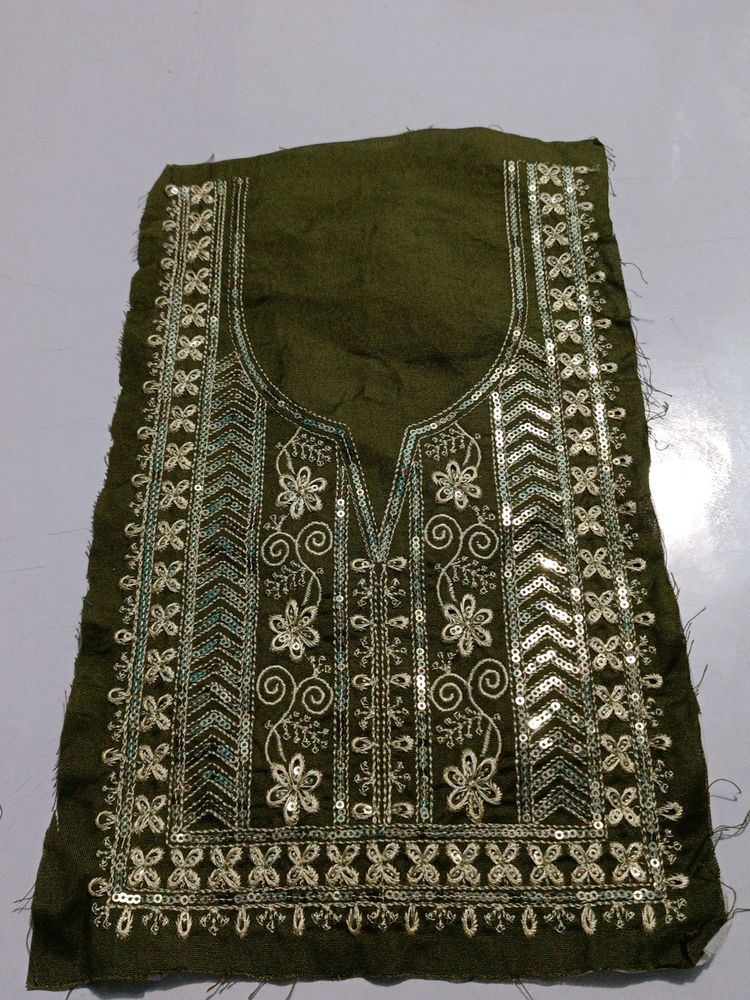Neck Embroidery Patch Mehendi Colour New Not Used