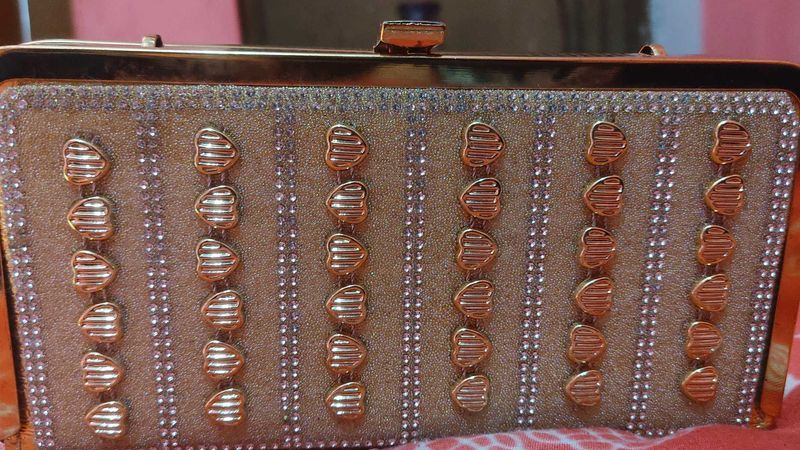Gold Heart Evening Clutch