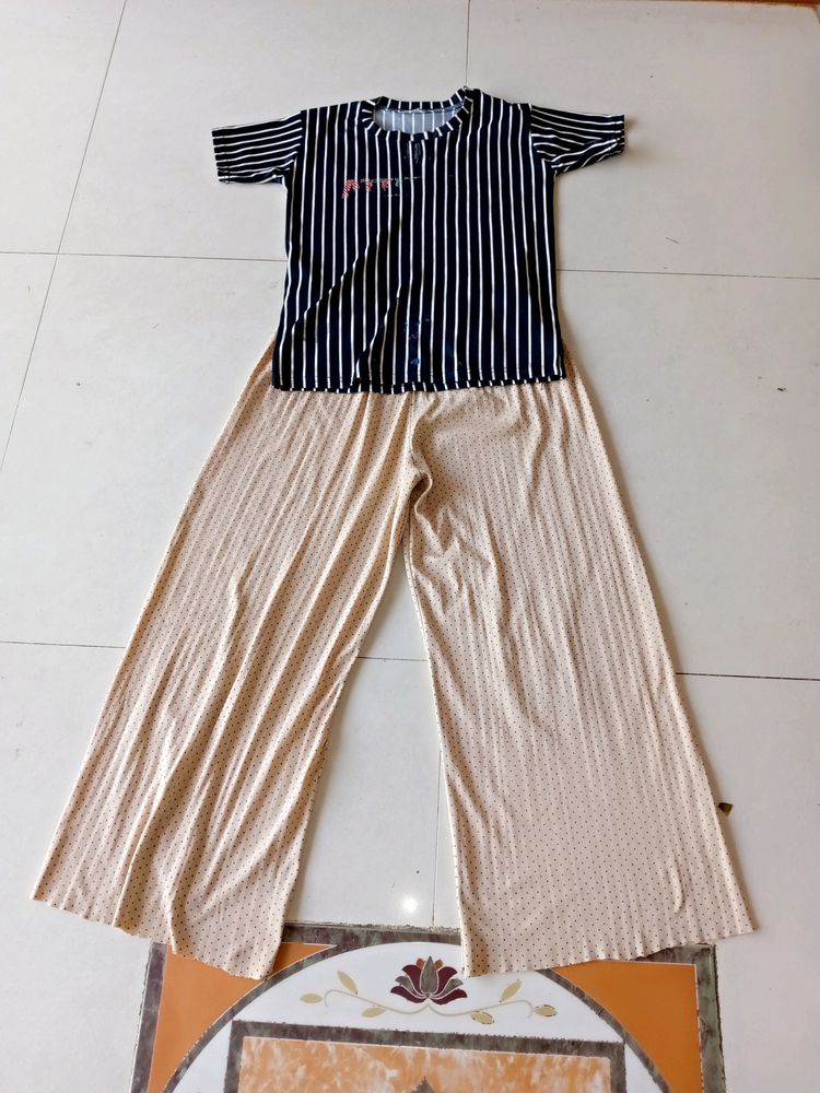 Plazzo And T Shirt