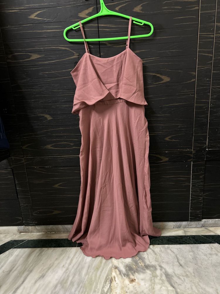Elegant Mauve Layered Dress