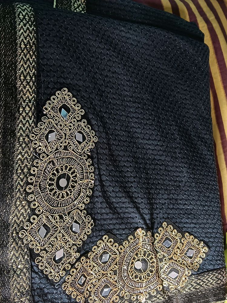 Lycra Blend Black Saree