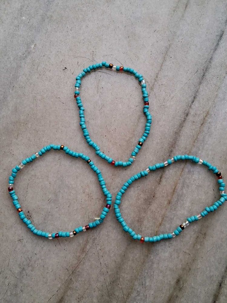 Turquoise Seed Bead Bracelets (Set of 3)