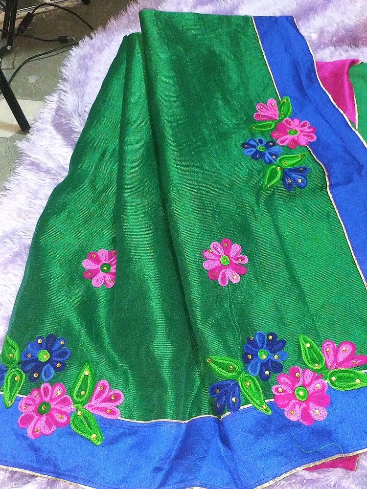 Beautiful Embroidery Work Saree