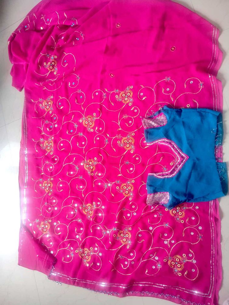 Embellished 2 Saree with  Blouse Combo