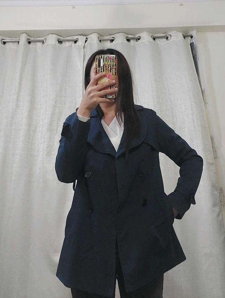 Navy Blue Trench Coat