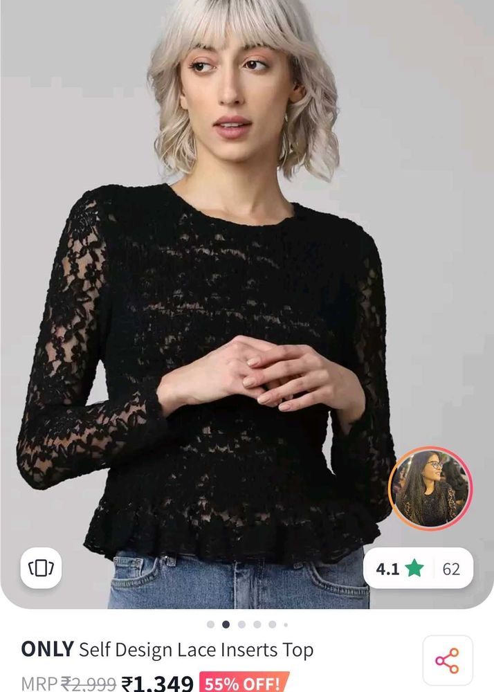 ONLY Black Net Top