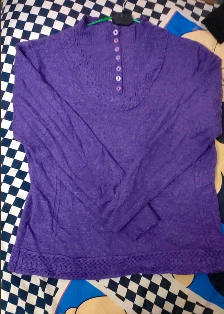 Purple Buttoned Top