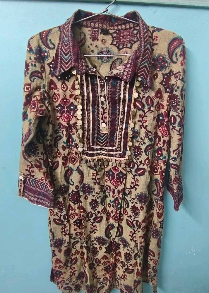 Paisley Print Tunic Top