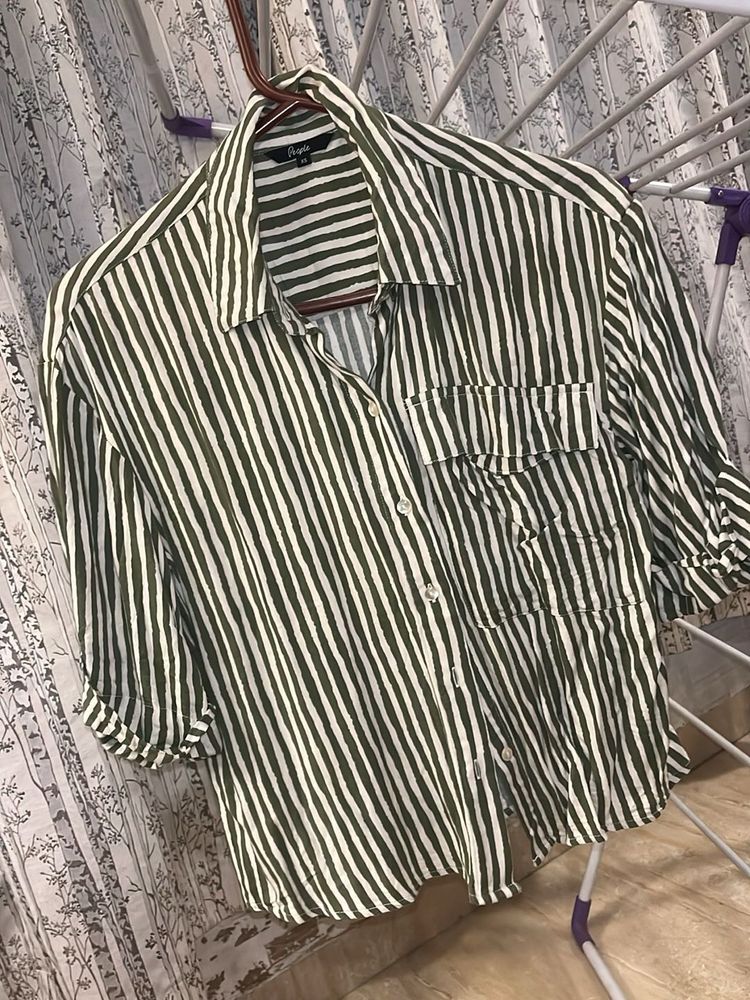 Striped Button-Up Shirt