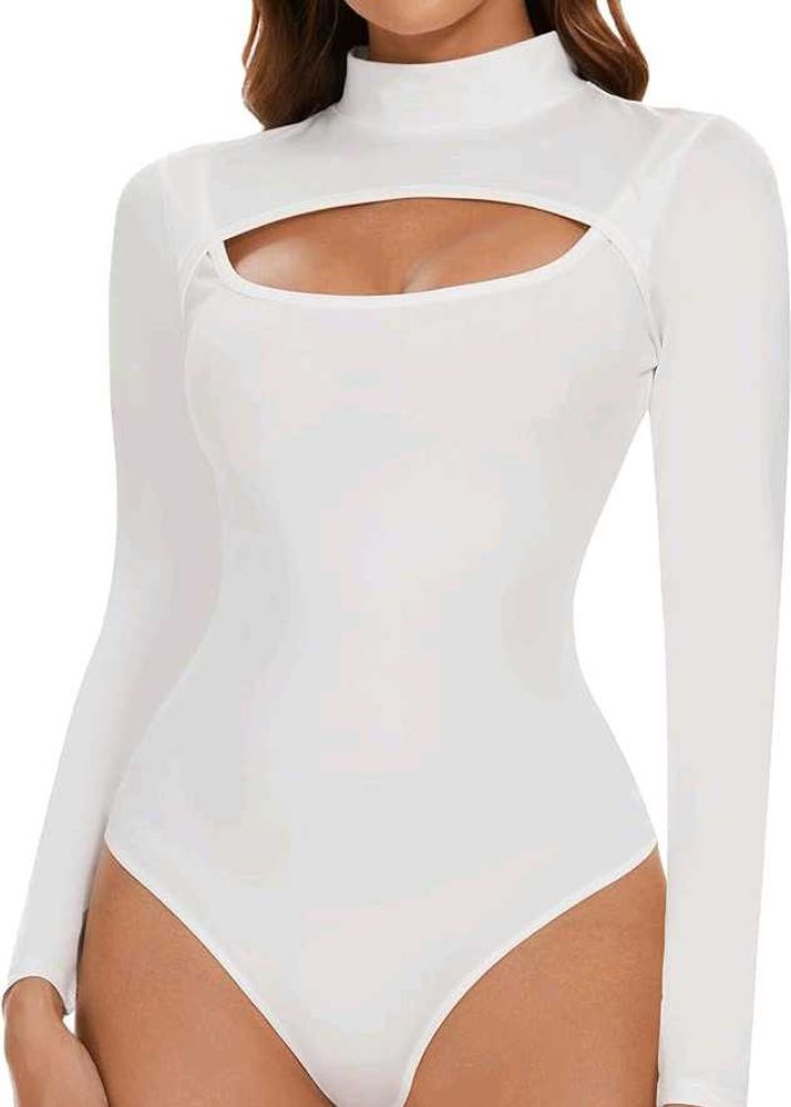 White Cutout Bodysuit