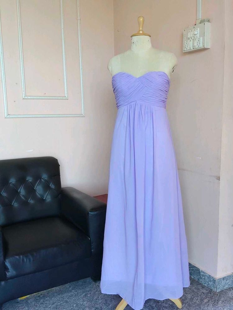 Lilac Strapless Maxi Dress