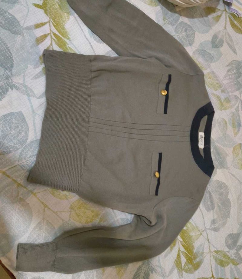 Elegant Olive Green Knit Top