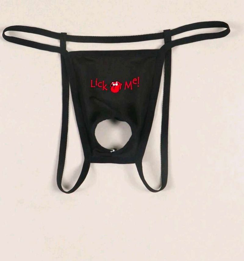 men&#39;s unique sexy Lick Me Thong