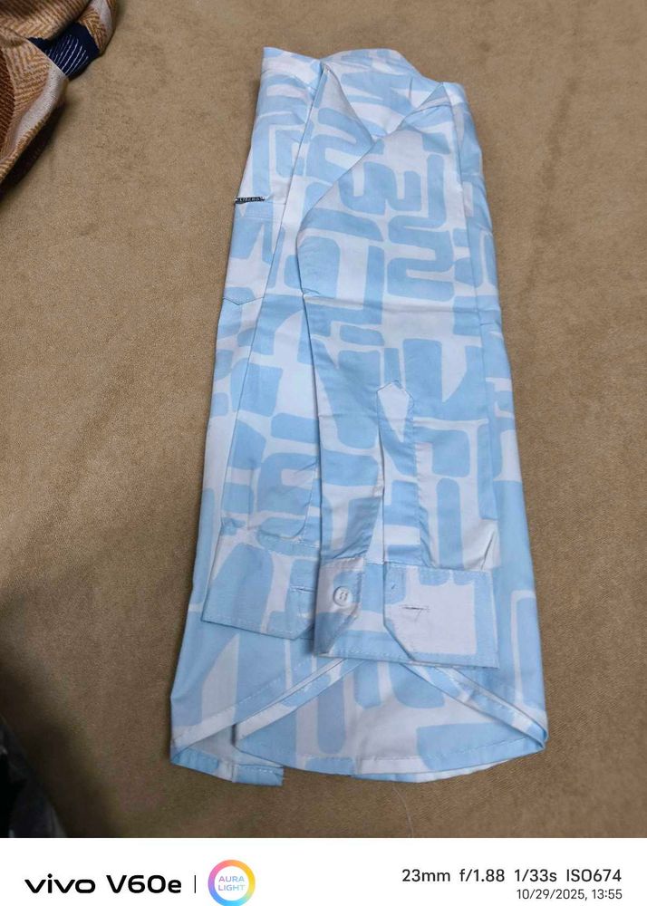 Patterned Blue Shirt