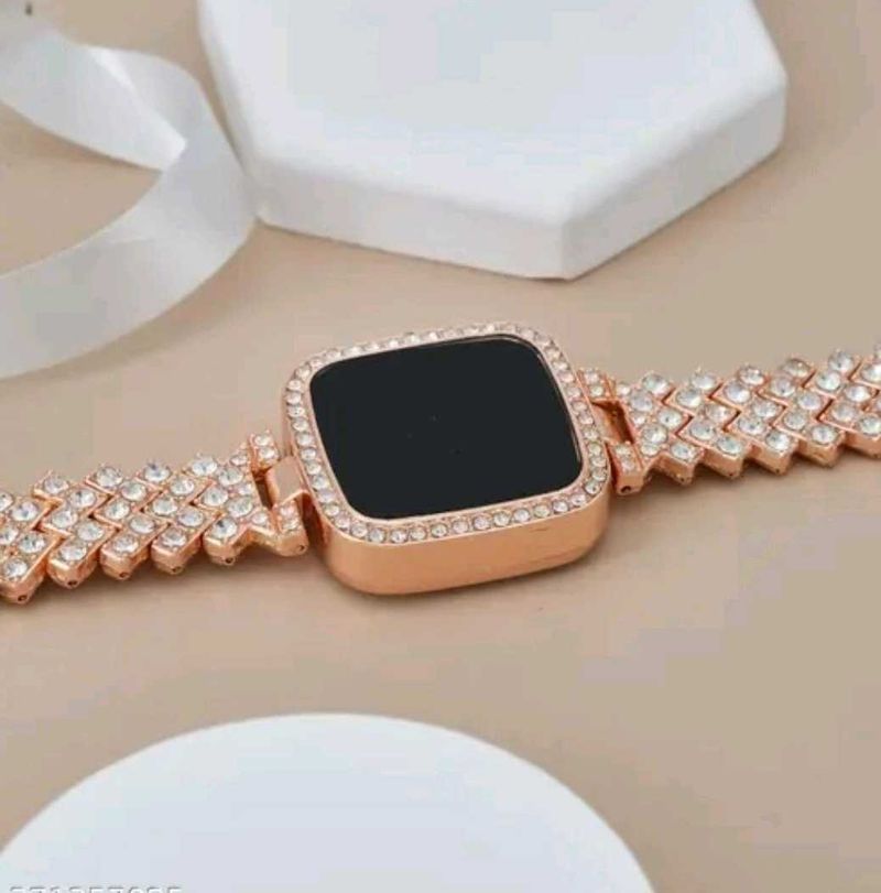 Rose Gold Crystal Smart Watch