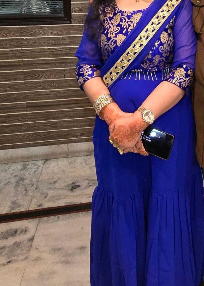 Elegant Blue Top, With Skirt &amp; Dupatta