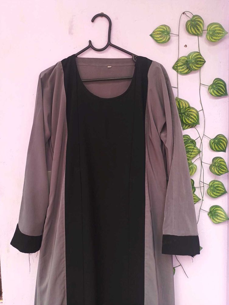 Black And Grey Abaya Dress