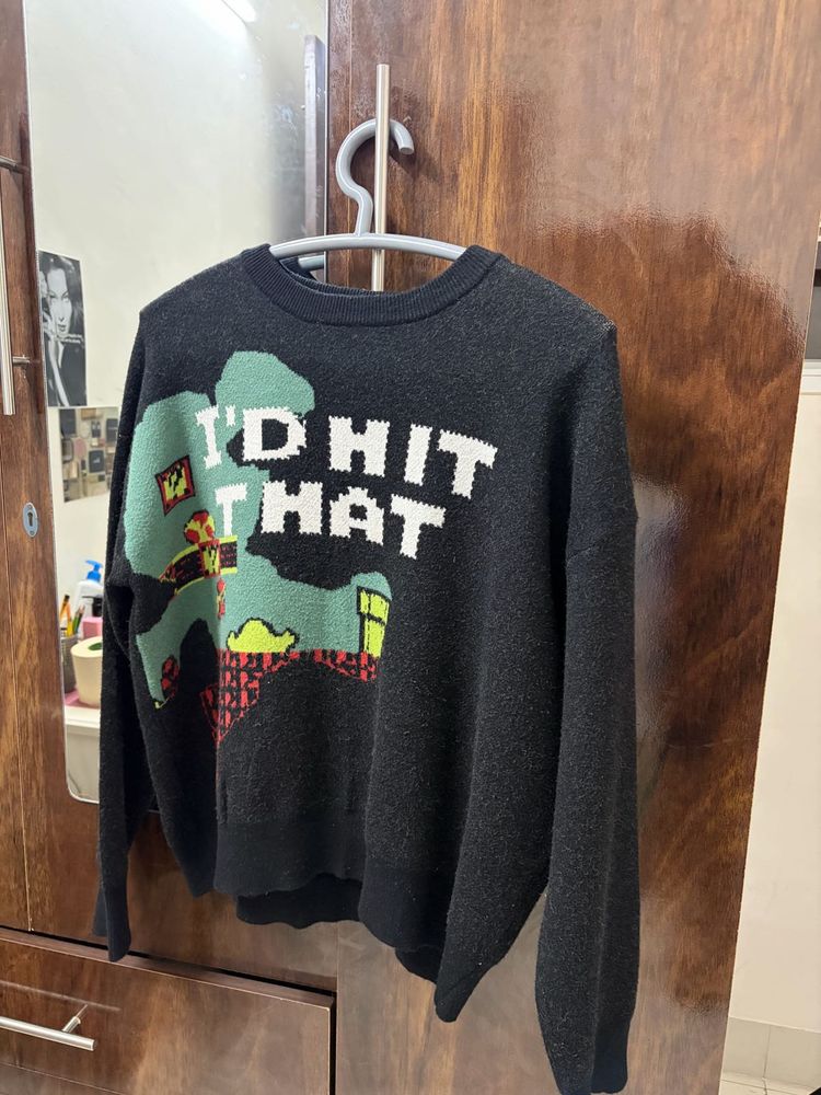 Fun Graphic Print Pullover Sweater