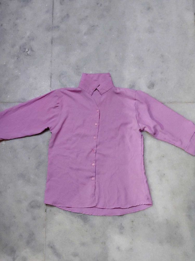 Lavender Button-Down Top