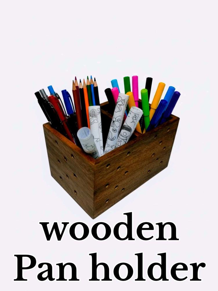 wooden pencil holder
