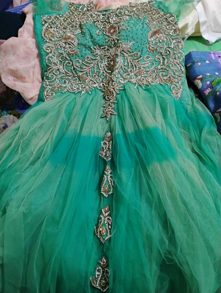 Green Embellished Formal Dress