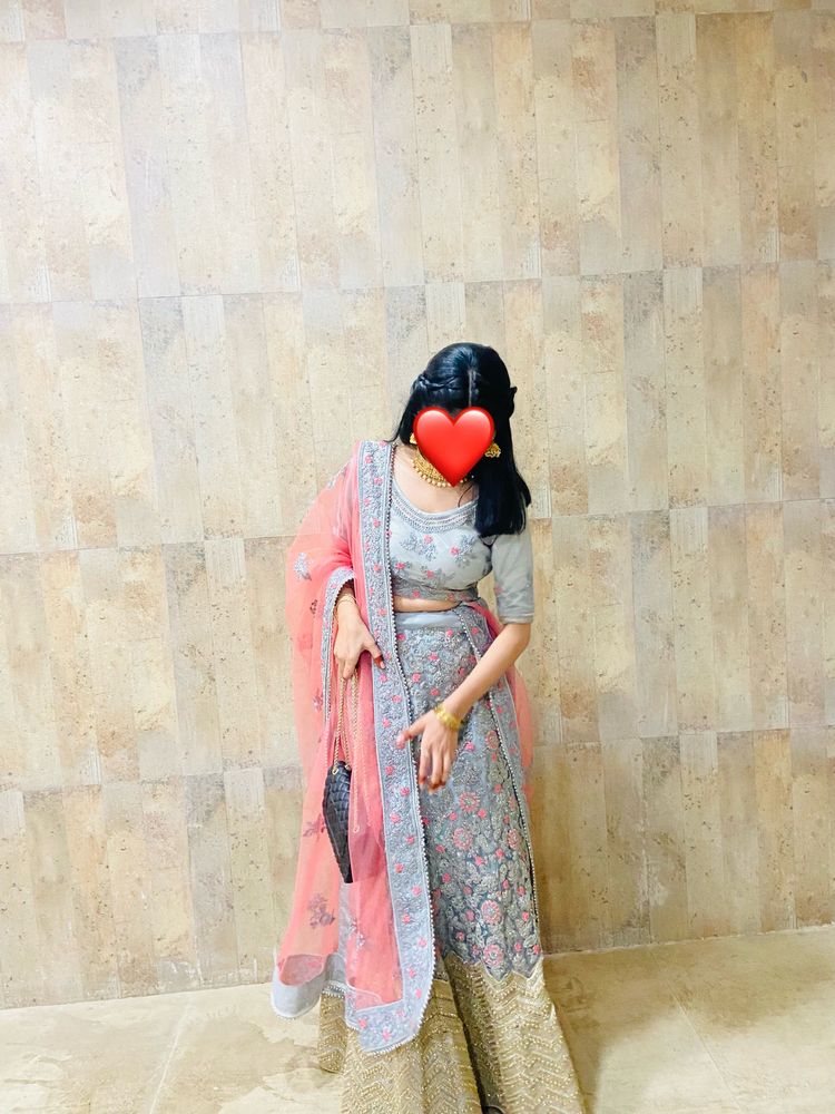 Lehenga Choli | Lehenga | Blouse | Grey Lehenga | Indian Wear | Wedding Dress | Dress