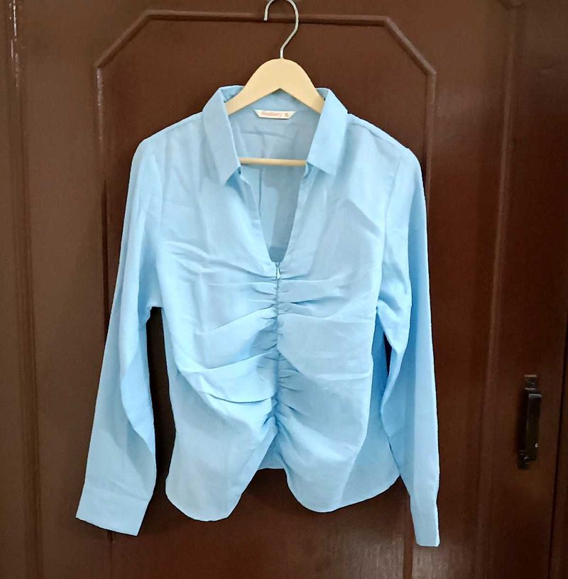 Baby Blue Zipped Shirt