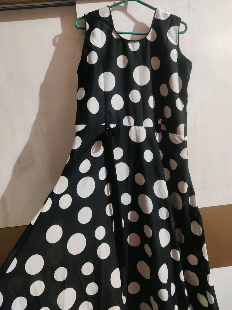 Fashionable Polca Dot Long Gown For Women....