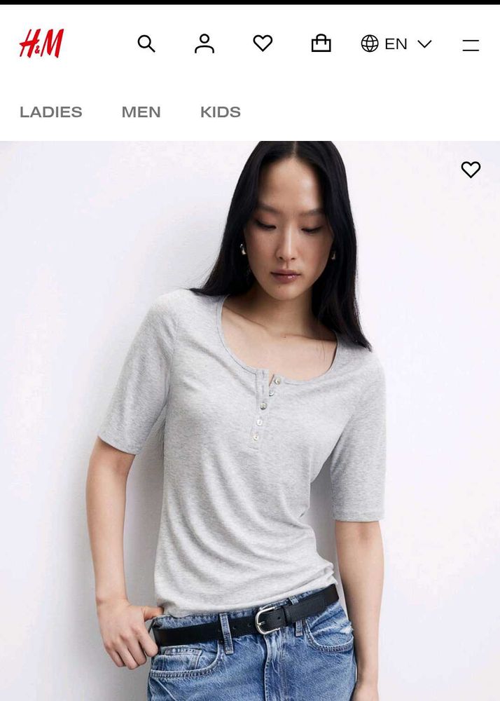 H&amp;M Ribbed Round Neck Top