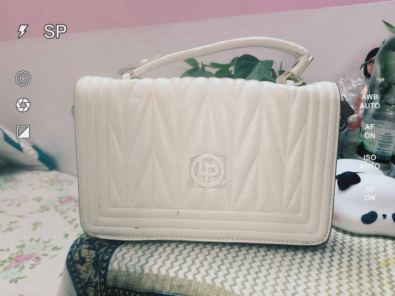 Chic White Top Handle Bag