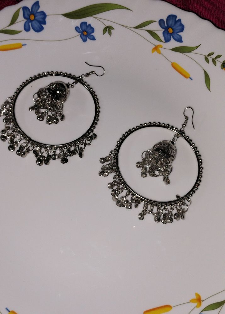 Oxidised Big Hoop Earrings