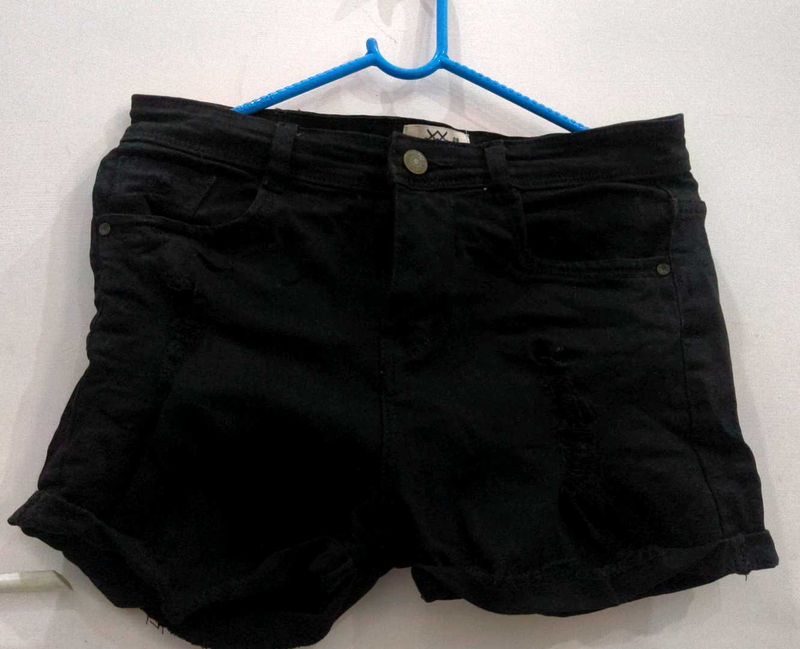 Black Denim Shorts