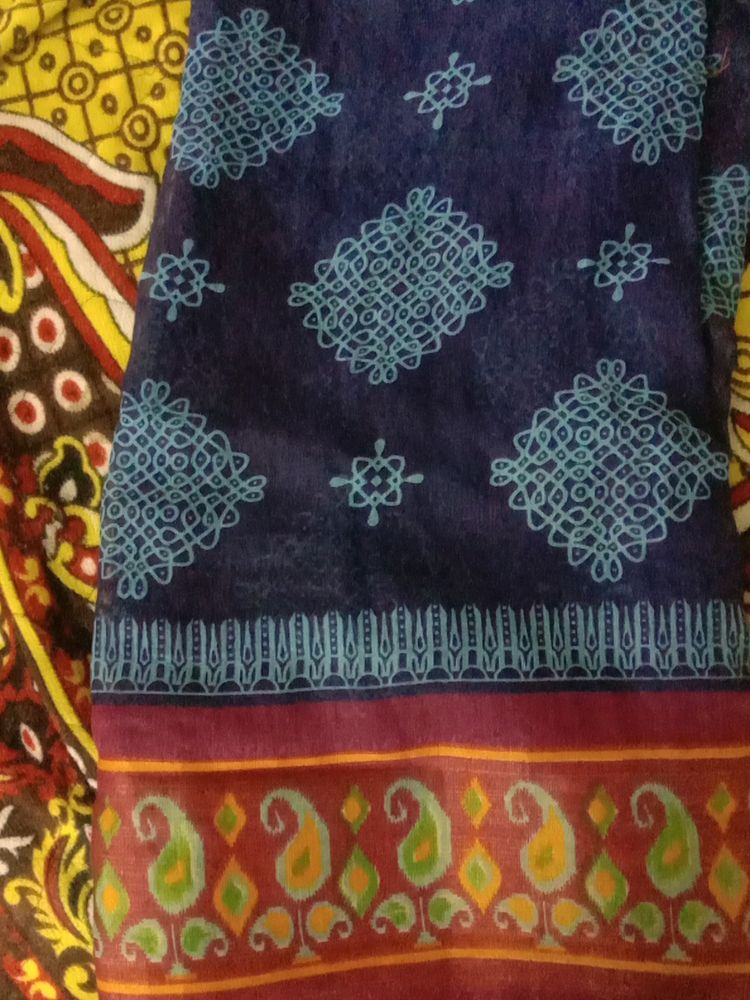 Siphon Silk Cotton Saree ,With Good Embroidery
