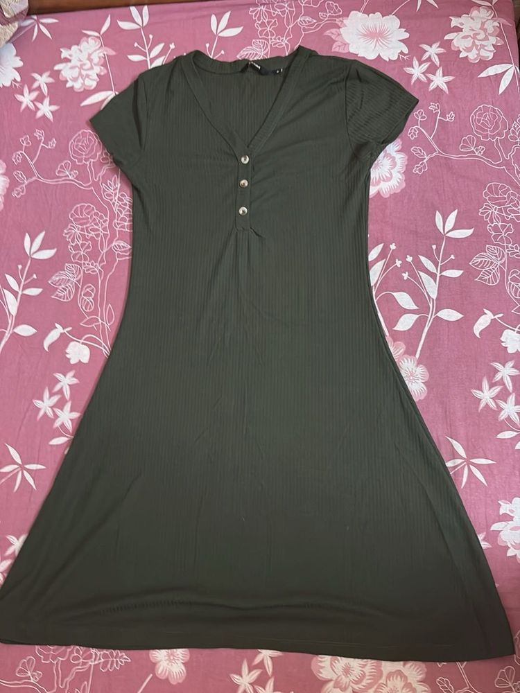 Olive Green Casual Dress