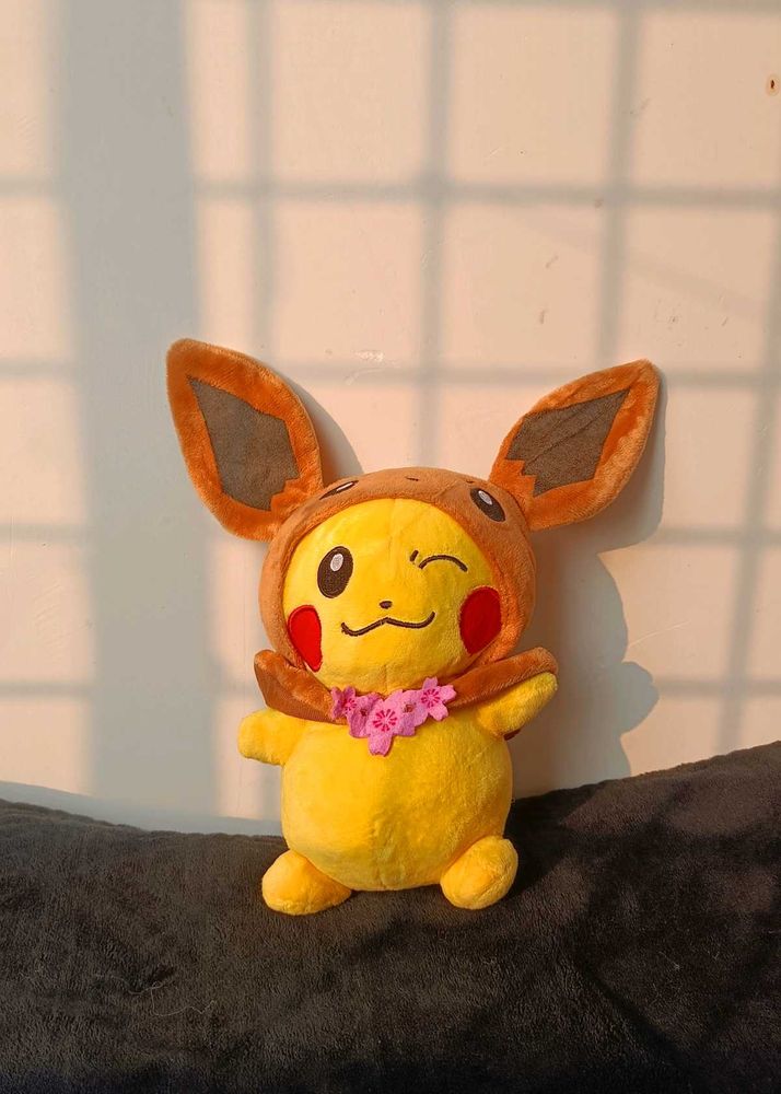 Pikachu Plush in Eevee Costume