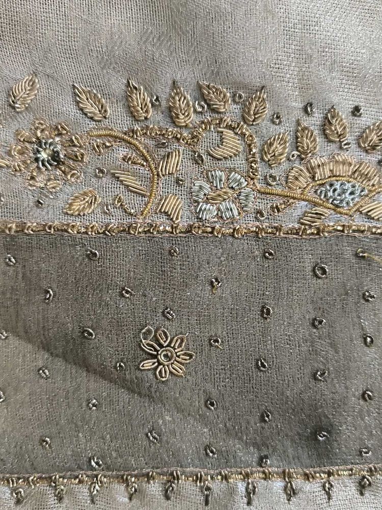 Vintage Tissue Zardosi Work Saree