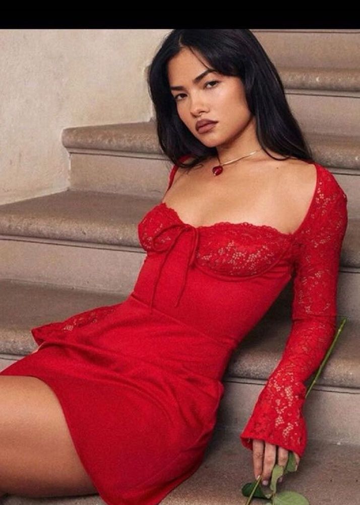 Red Lace Mini Dress