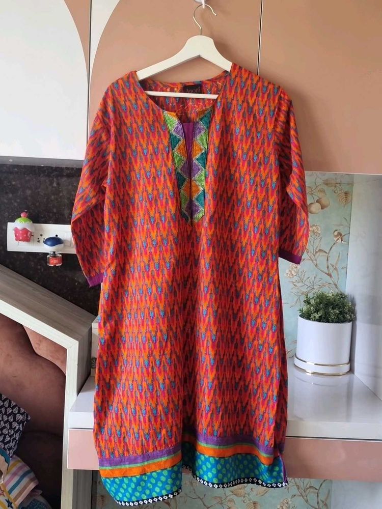 3XL Women&#39;s Cotton A-Line Printed Kurta
