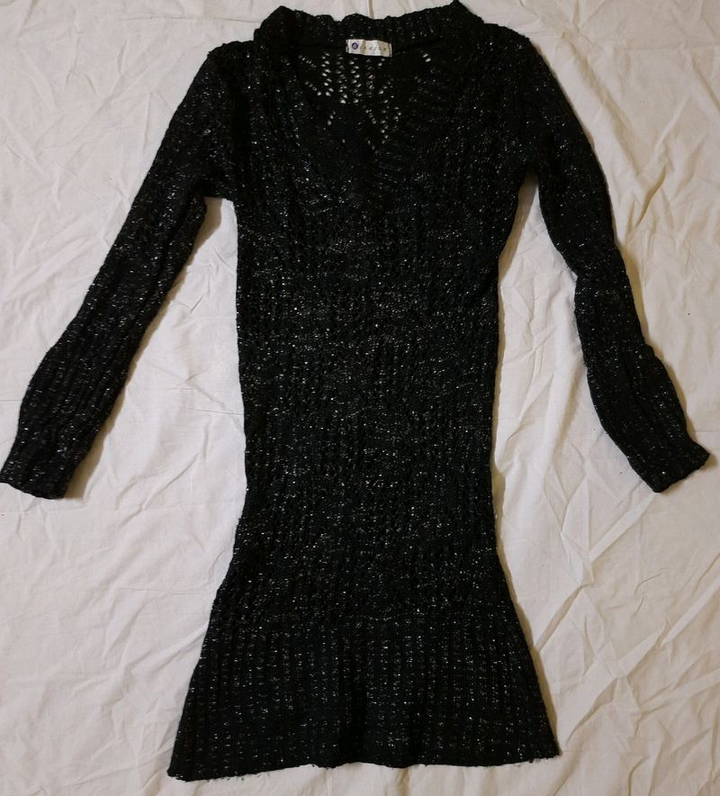 Women Black Crotia Dress