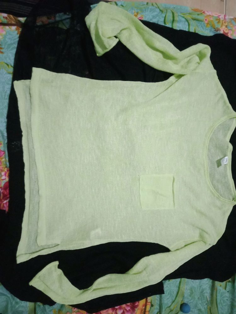 Transparent neon colour top