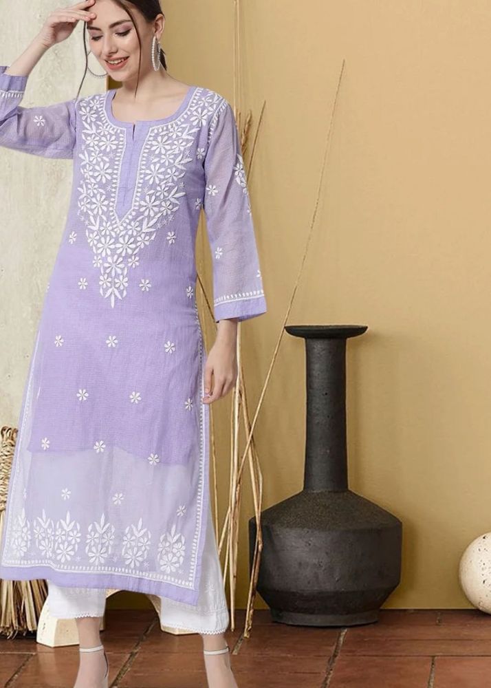 Lavender Embroidered Kurta