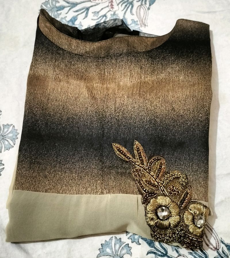 Brown And Black Kurta/ Frock