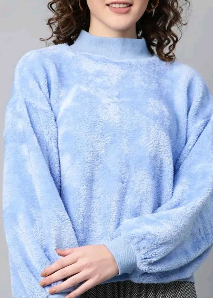 Cozy Blue Plush Pullover