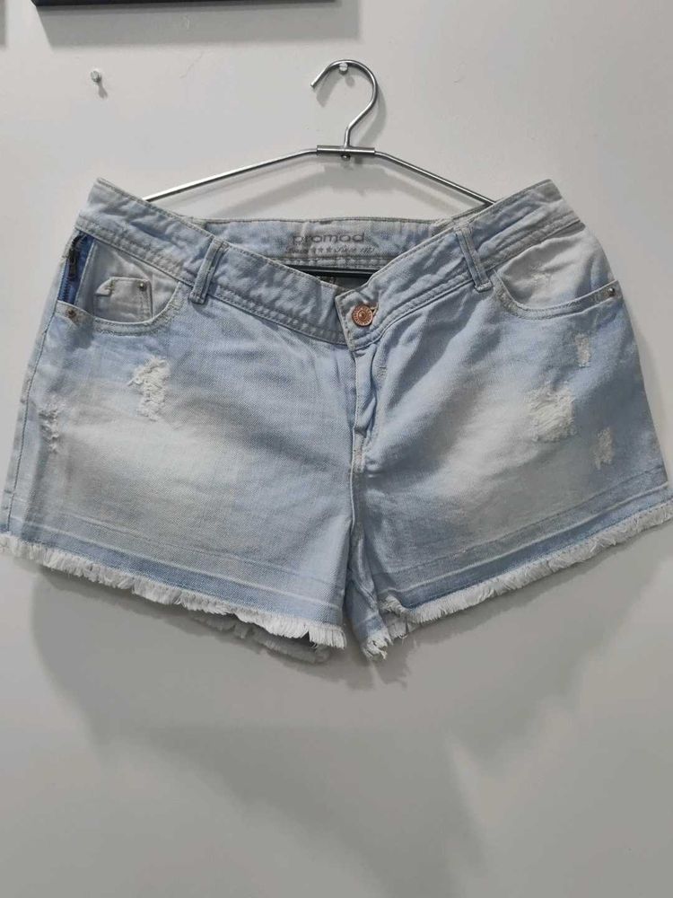 Branded Denim Shorts