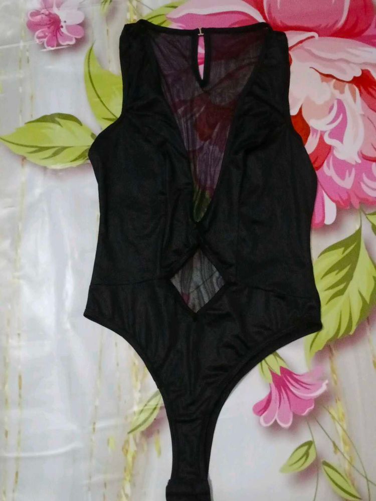 (1050)Black Mesh Bodysuit