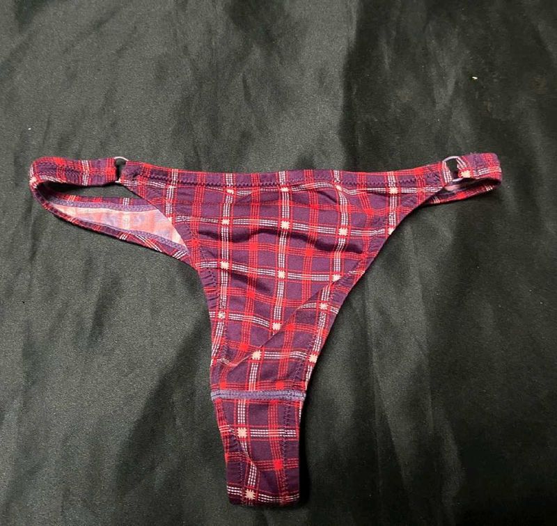 Checked Thong Panty