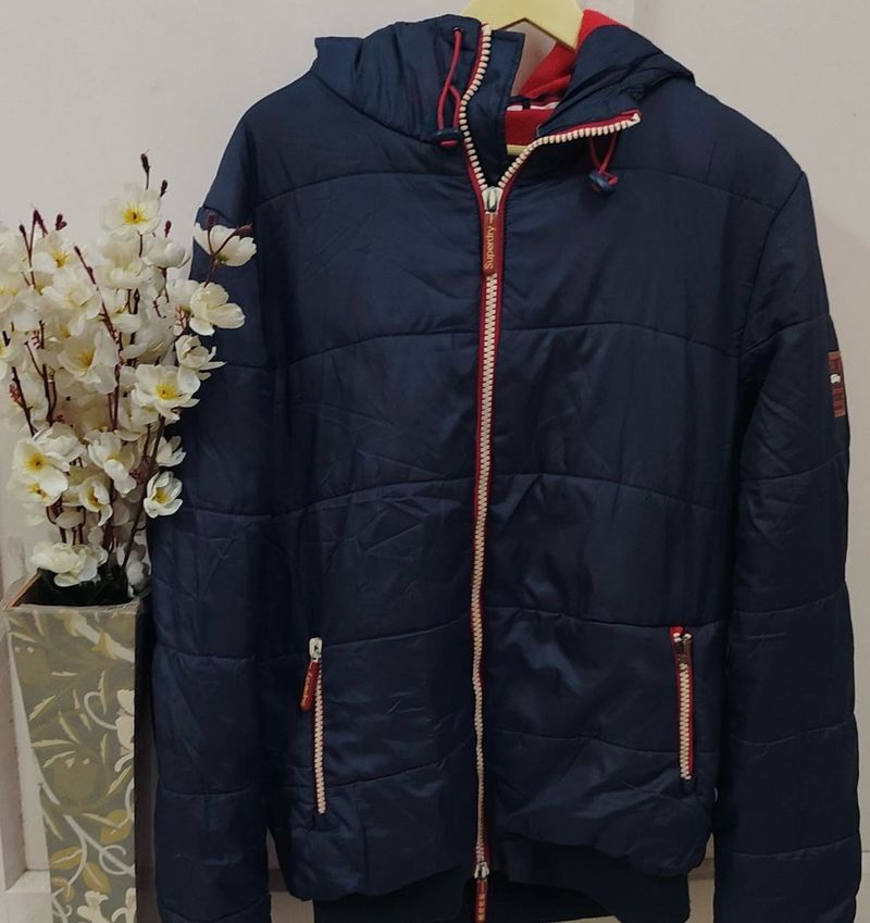 Stylish Navy Blue Padded Jacket