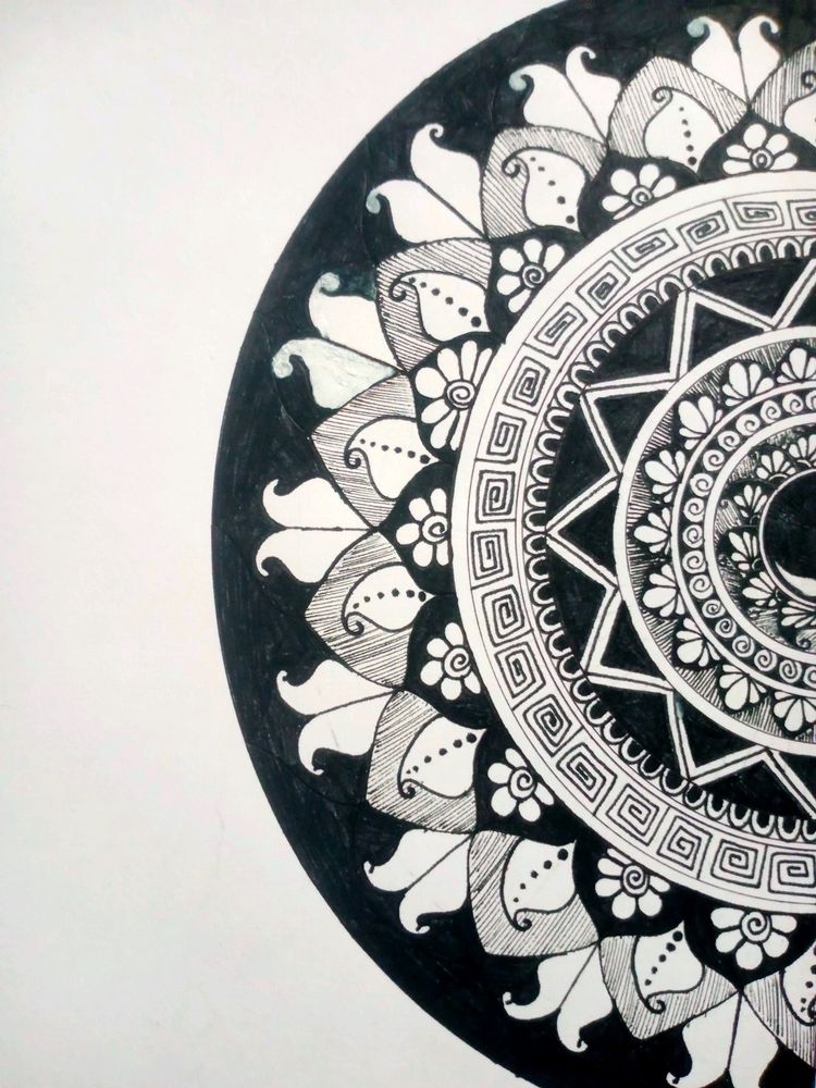 Mandala Painting For Wall (A5 Size) &amp; Hair Claw